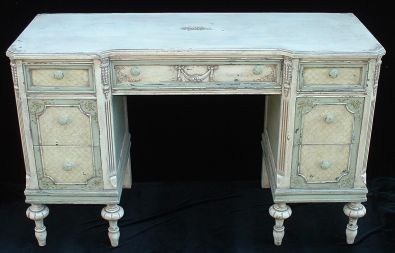 Ivory and green desk; 1930s.